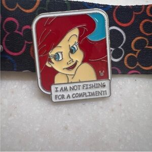 Ariel Enamel Pin with Red and Blue Accents